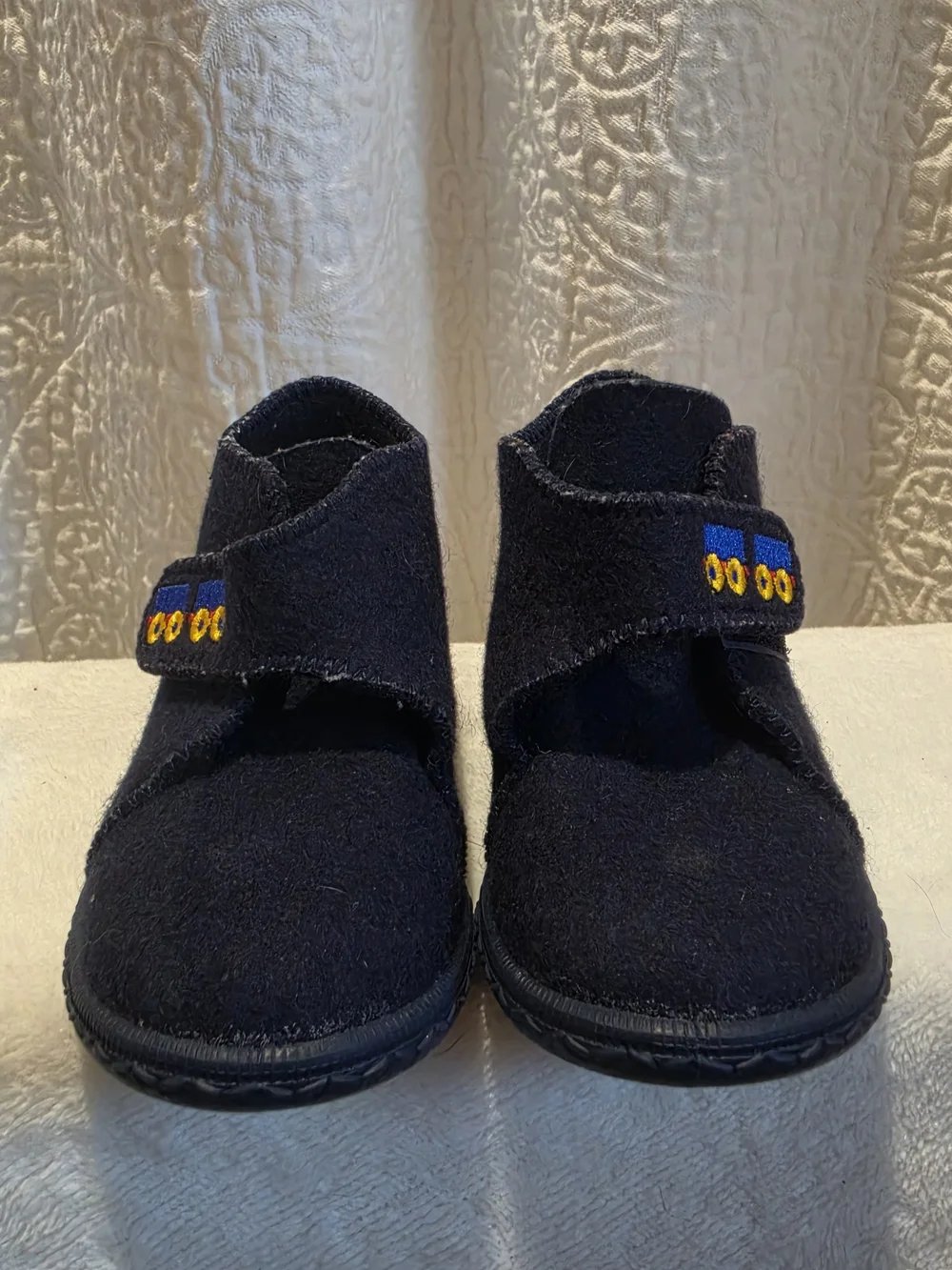 Elefanten Vintage Navy Blue Wool Boots Train Motif Toddler Size 11 Outdoor